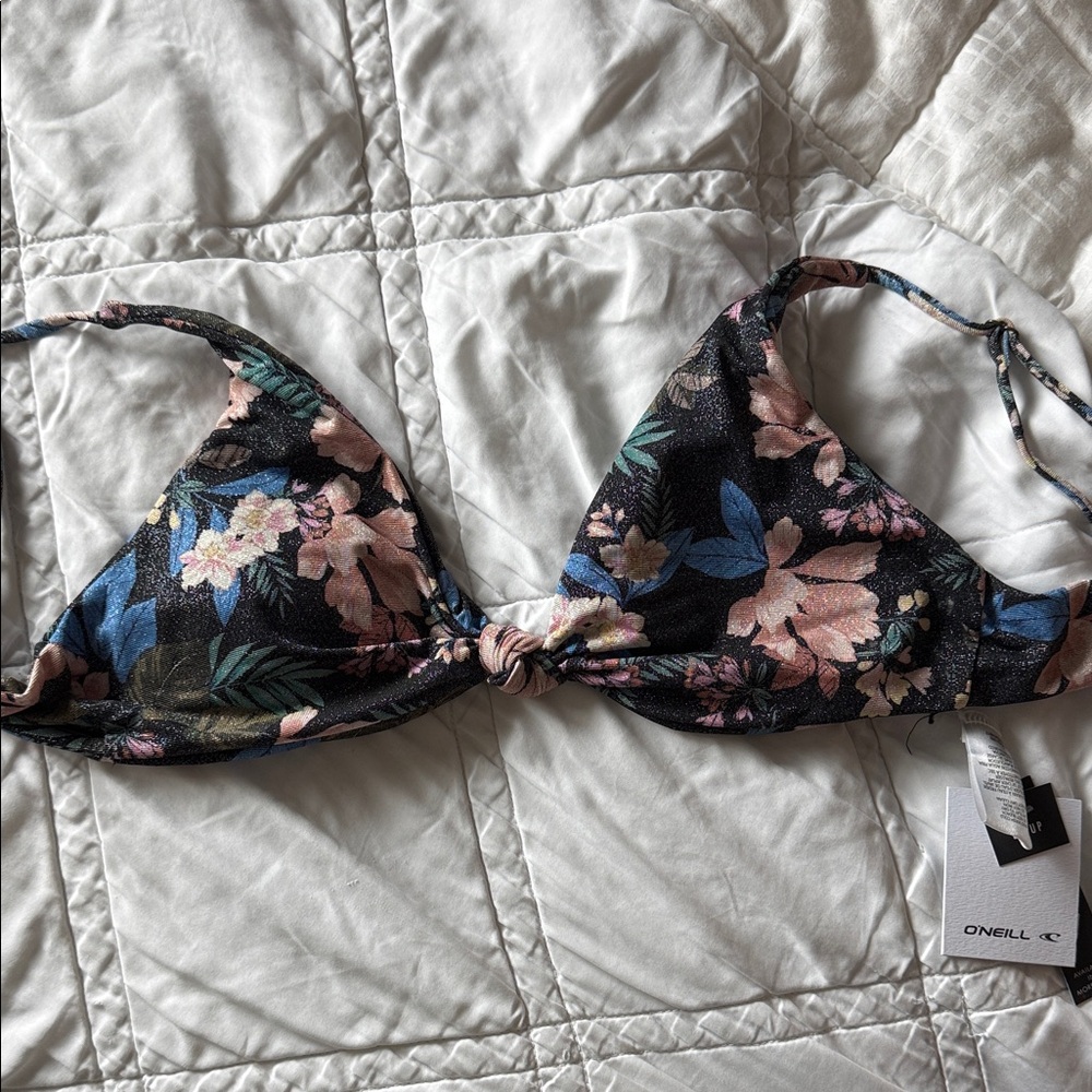 O'Neill Black Floral Bikini Top